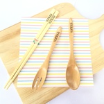 名入れ♡お箸【19.5cm】と木製スプーンと木製フォーク セット