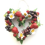 ハート型*スイーツ*デイジーとベリーのリース