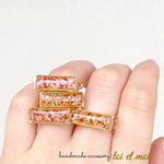 【 花言葉 】orange&cream 小花畑のレジンリング  11号Free