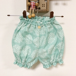80〜100㎝＊北欧調フラワーダブルガーゼフリフリかぼちゃパンツ