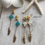 クロス フェザーピアス(イヤリング)