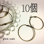 【再販】アンティークブロンズフープピアス