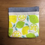移動ポケット マチ付き フタなし レモン柄