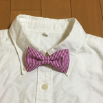 再販＊蝶ネクタイ ローズピンク チェック
