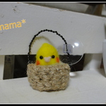 ＊麻かご入りオカメインコちゃん　吸盤＊
