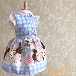 スタイ風ドレスエプロン☆アリス柄 みずいろ