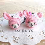 2個セット☆あみぐるみウサギのヘアゴム
