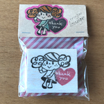 くるくるパーマの女の子のthanksはんこ