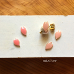 桜のピアス／ノンホールピアス〜花吹雪〜