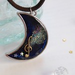 月と音楽の宇宙ペンダント♪ト音記号♪