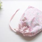 フリルがかわいいきんちゃく袋*リバティBetsyパステルピンク