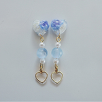 かすみ草のハートパーツ ピアス