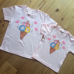 手描き ファミリーアイスTシャツ