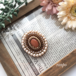 2wayビーズ刺繍ブローチ&ネックレス〈オレンジ〉