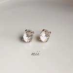 ≪14kgf≫vintage swarovski ウェーブクリスタル 一粒ピアス
