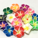 色アソート10個◆フラワーパーツ(プルメリア)◆12×7㎜
