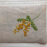 Wさまオーダー☆ミモザ刺繍のティッシュケース