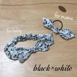 black×white flower♡ヘアバンド