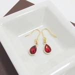 ❤SALE❤*P44***キラキラカットビーズ☆ピアス（赤色）