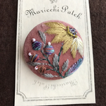花刺繍 ブローチ