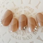 ナチュラルベージュのシンプルネイル/オフィスネイル/普段使い/簡単つけ爪/入学式/ネイルチップ/つけ爪/J81 