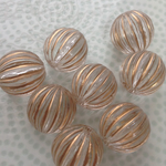 クリアに縦縞ゴールドメッキ16mm×8個
