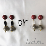 red×black×パイソン♡バックキャッチピアス♡