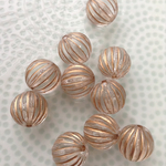 クリアに縦縞ゴールドメッキ12mm×10個