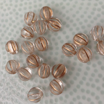 クリアに縦縞ゴールドメッキ8mm×20個