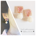大人シンプル べっ甲 ピアス/イヤリング