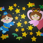 壁面飾り♪７月 七夕 織姫＆彦星  流れ星 