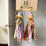 新作♡botanikarulimeとライトブルーデニムのタッセルイヤリング