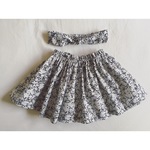 【SALE】お花畑スカート（黒）＋ヘアバンドセット(80/90/110size)