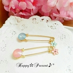 可愛いパステルカラーの桜のストールピン❤✨pink　送料無料　プチプラ　大人可愛い　桜　春　フラワー