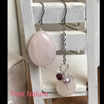 ピンクアベンチュリン アシンメトリーピアス