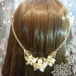 バックカチューシャ【elegant flower white】