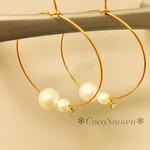 再販×10♡ダブルコットンパールフープピアス