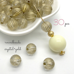 30個 ＊ 10mm Goldline & clear beads