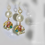 ♡miniハートビジュー と コットンパール のピアス❤︎*イヤリング♡