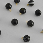 アイアゲート 天眼石 ラウンド ペンダントトップ 金 10mm 4個[4582434320931]