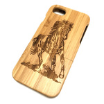 iphone 5/5s/SE 6/6s 6plus/6splus 7 7plus ケース 木製 ウッド 馬