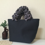 Navy×Grayミニグレープハンドルバッグ