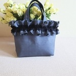 M☆デニム重ねフリルバッグ👜大人の可愛さ！＊グレーカラー