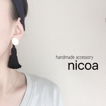 3WAY✳︎ビンテージカボション×タッセルピアス✳︎イヤリング