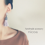 3WAY✳︎ビンテージカボション×タッセルピアス✳︎イヤリング