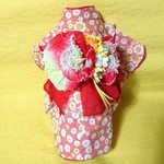 ①kitazi様専用 :2017 犬用 浴衣(小花),ふわふわ帯(赤)