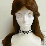 ✿漆黒の小花チョーカー✿【後ろで結ぶタイプ】