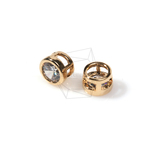 PDT-1090-G【4個入り】サークルCZペンダント,Circle CZ Pendant/7mm x 7mm