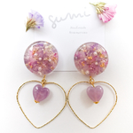 G ＊ big statice × heart hoop ＊ ピアス/イヤリング