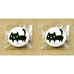 黒ネコ 缶バッジ 【２個セット】
